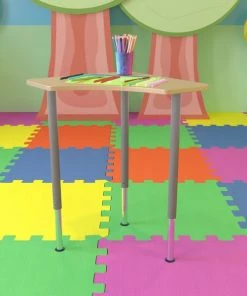 Flash Furniture Triangle Natural Collaborative Desk, For Home and Classroom