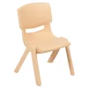Flash Furniture Natural Plastic Stackable School Chair with 10.5" Seat Height
