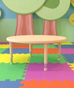 Flash Furniture Round 45" X 45" X 23.75", Plastic Top, Brown