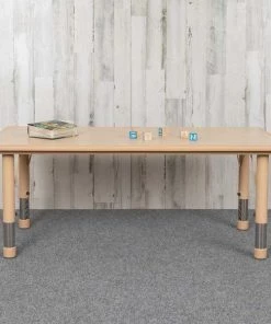 Flash Furniture Rectangle 23.625" X 47.25" X 23.5", Laminate Top, Brown