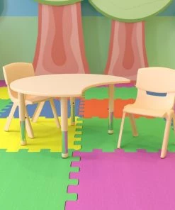 Flash Furniture Crescent 25.125" X 35.5" X 23.5", Laminate Top, Brown