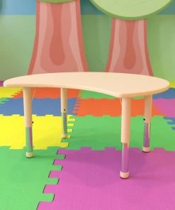 Flash Furniture Crescent 25.125" X 35.5" X 23.5", Laminate Top, Brown