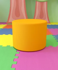 Flash Furniture Large Soft Seating Flexible Circle for Classrooms and Common Spaces - Yellow (18" Height x 24" Diameter)