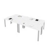 Bestar Universel Four 60W x 30D Table Desks with Square Metal Legs in white