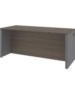 Bestar Prestige + 72W Desk Shell, Bark Grey & Slate