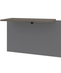 Bestar Prestige + 40W Desk Bridge, Bark Grey & Slate