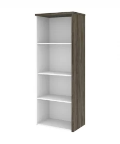 Bestar Gemma Bookcase, Walnut Grey & White