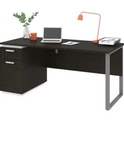 Bestar Aquarius Computer Desk, Deep Grey/White