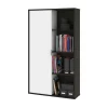 Bestar Aquarius Bookcase with Sliding Door, Deep Grey/White
