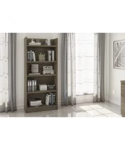 Bestar Pro-Linea Bookcase, Walnut Grey