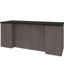 Bestar Norma Desk Shell, Black & Bark Gray