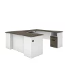 Bestar Norma U-Shaped Desk, Walnut Grey & White