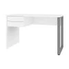 Bestar Solay 48W Small Table Desk with U-Shaped Metal Leg, Clear White