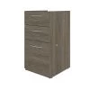 Bestar Embassy 16W Add-On Pedestal with 3 Drawers, Walnut Grey