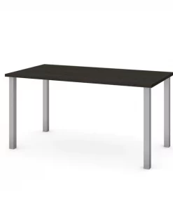 Bestar Universel 60W Table Desk with Square Metal Legs, Deep Grey