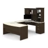Bestar Outremont U-Shaped Desk in White Chocolate & Dark Chocolate