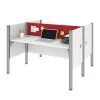 Bestar Pro-Biz 63W Office Cubicles with Red Tack Boards and Low Privacy Panels in white