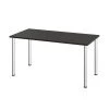 Bestar Universel 60W Table Desk with Round Metal Legs, Deep Grey