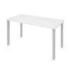 Bestar Universel 60W Table Desk with Square Metal Legs, White