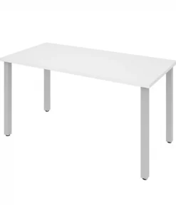 Bestar Universel 60W Table Desk with Square Metal Legs, White