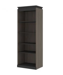 Bestar Orion 30W Shelving Unit, Bark Gray & Graphite