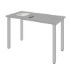 Bestar Universel 48W Table Desk with Square Metal Legs in silver grey