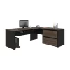 Bestar Connexion L-Shaped Workstation, Antigua/Black