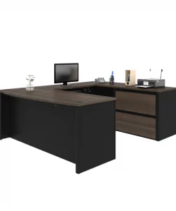 Bestar Connexion U-Shaped Workstation, Antigua/Black