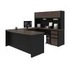 Bestar Connexion U-Shaped Workstation, Antigua/Black