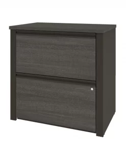 Bestar Prestige + 30" Lateral File, Bark Gray/Slate