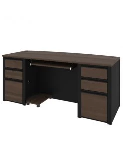 Bestar Connexion 72W Executive Desk in antigua & black