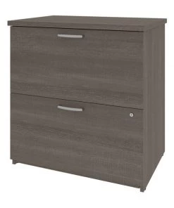 Bestar Universel 29W Lateral File Cabinet in bark grey