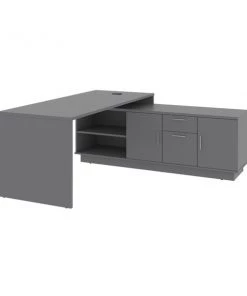 Bestar Equinox 72W L-Shaped Office Desk, Slate
