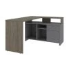 Bestar Equinox 57W 56W L-Shaped Desk, Walnut Grey & Slate