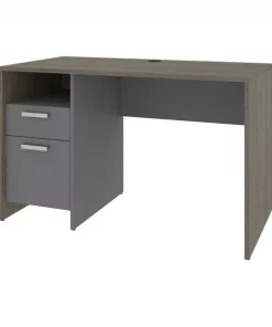 Bestar Meropa 48W Small Computer Desk, Walnut Grey & Slate