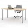 Bestar Universel 60W Table Desk with Square Metal Legs, Northern Maple