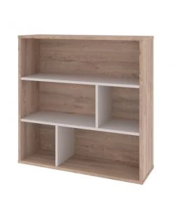 Bestar Fom 36W Asymmetrical Shelving Unit, Rustic Brown & Sandstone