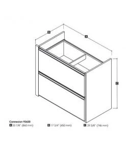 Bestar Connexion 34W Add-On Lateral File Cabinet, Antigua & Black
