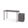 Bestar Universel 48W x 24D Table Desk with Mobile Pedestal, Bark Grey