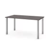Bestar Universel 60W Table Desk with Square Metal Legs, Bark Grey