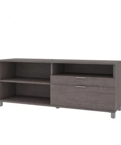 Bestar Pro-Linea 72W Credenza with 2 Drawers, Bark Grey