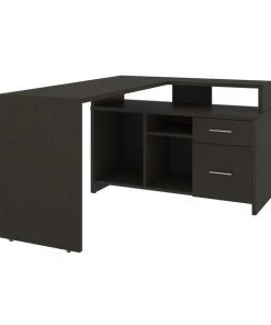 Bestar Equinox 57W 56W L-Shaped Desk, Deep Grey