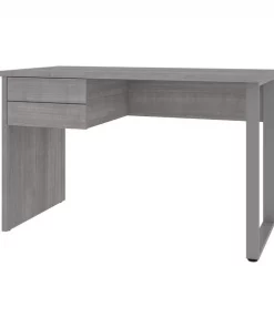 Bestar Solay 48W Small Table Desk with U-Shaped Metal Leg, Platinum Gray
