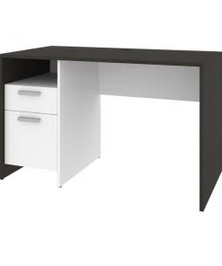 Bestar Meropa 48W Small Computer Desk, Deep Grey & White