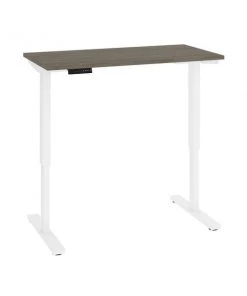 Bestar Viva 48W x 24D Electric Standing Desk in walnut grey
