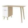 Bestar Procyon 48W Small Computer Desk, Modern Oak & White Uv