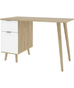Bestar Procyon 48W Small Computer Desk, Modern Oak & White Uv