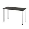 Bestar Universel 48W Table Desk with Round Metal Legs, Deep Grey