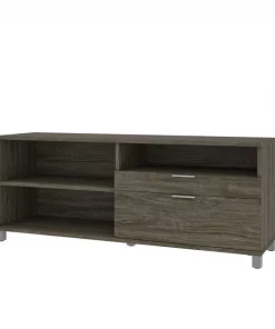 Bestar Pro-Linea 72W Credenza with 2 Drawers, Walnut Grey