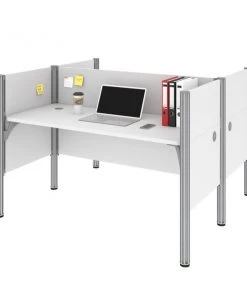 Bestar Pro-Biz 63W Office Cubicles with Low Privacy Panels in white